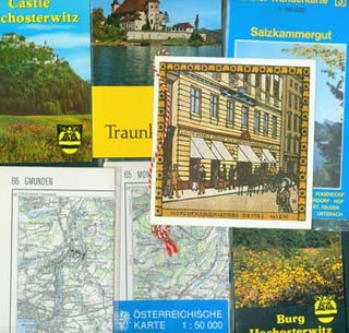 Item #15-11217 Austrian Travel Ephemera: Gmunden (Map); Castle Hochosterwitz (tour guide...