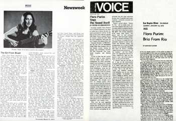 Village Voice, Newsweek, People Magazine, San Francisco Chronicle, et al. - Flora Purim Press Clippings