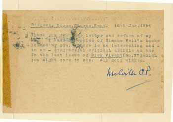 Item #15-11319 TLS Chaning-Pearce to Geoffrey Robinson, January 15, 1951. Melville Chaning-Pearce.