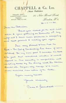 Item #15-11326 ALS Charles K. Beardsall to Geoffrey Robinson, November 23, 1950. Charles K....