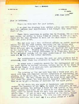 Jean Louis Behrend - Tls Letter Jean Louis Behrend to Geoffrey Robinson, Dated June 12, 1968