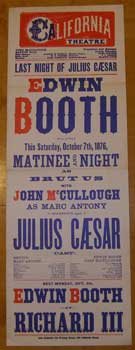 Item #15-1469 Edwin Booth and John McCullough in Shakespeare's Julius Ceasar. California Theatre,...