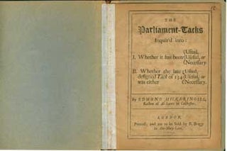 Item #15-1887 The Parliament-Tacks. Edmund Hickeringill