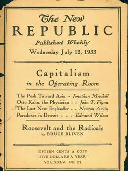 Item #15-4320 "Song" In The New Republic, July 12, 1933. W. H. Auden