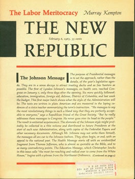 Item #15-4331 Roman Portrait Busts, a Poem In The New Republic, February 6, 1965. John Updike