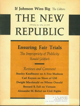 Item #15-4336 Lamplight, a Poem In The New Republic, February 29, 1964. John Updike