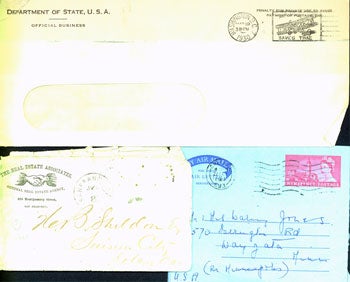 U.S. Department Of State; The Real Estate Associates, General Real Estate Agency, 408 Montgomery Street San Francisco; et al. - Vintage Envelopes & Correspondence