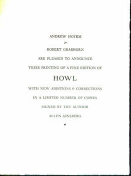 Item #15-5315 Andrew Hoyem & Robert Grabhorn Are Pleased To Announce their Printing of a Fine...