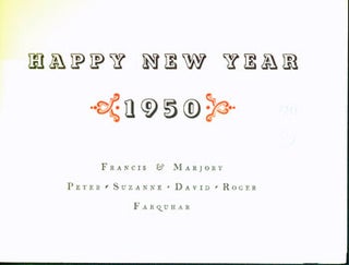 Item #15-5617 Happy New Year 1950. Francis Farquhar, Marjory