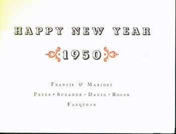 Item #15-5617 Happy New Year 1950. Francis Farquhar, Marjory.