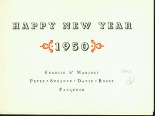 Item #15-5754 Happy New Year 1950. Francis Farquhar, Marjory