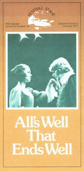 Item #15-6005 All's Well That Ends Well. Program. Stratford Festival Canada, William Shakespeare,...
