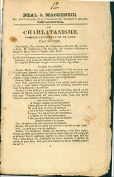 Item #15-6020 Le Charlatanisme: Comedie-Vaudeville En Un Acte. Chestnut Street Theatre, Orleans...