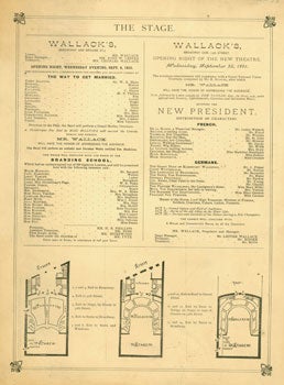 Item #15-6036 19th Century Newspaper Clippings and Programs from Wallack's Theatre. Wallack's...