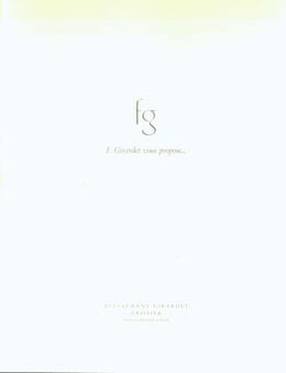 Item #15-6218 F. Girardet vous propose. Restaurant Girardet Crissier. Restaurant Girardet Crissier.