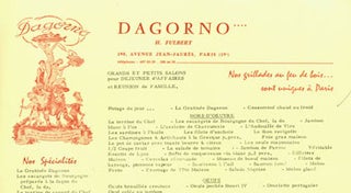 Item #15-6281 Dagorno. H. Fulbert. Dagorno Restaurant