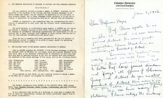Item #15-6505 ALS by A. P. Coleman (?) to Professor Hayes (?), President of AATSEEL, dated...