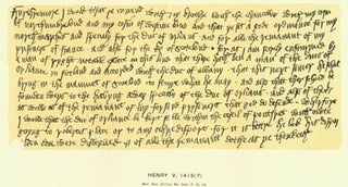 Item #15-6622 Henry V [1419], facsimile of letter. From Universal Classic Manuscripts: Facsimiles...