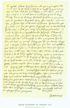 Item #15-6625 Queen Katherine of Aragon, 1513; facsimile of manuscript. From Universal Classic...