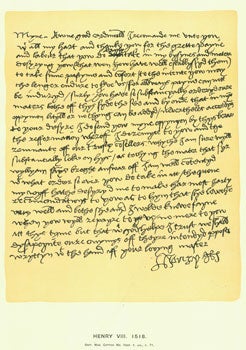 Item #15-6626 Henry VIII, 1518; facsimile of manuscript. From Universal Classic Manuscripts:...