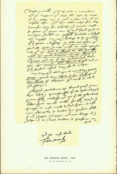 Item #15-6642 Sir Francis Drake, 1586, letter to William Cecil, Lord Burghley, Lord High Treasurer; facsimile of manuscript. From Universal Classic Manuscripts: Facsimiles From Originals in the Department of Manuscripts, British Museum. George Frederic Warner, Stanislaus Murray Hamilton, Oliver H. Leigh, intr.