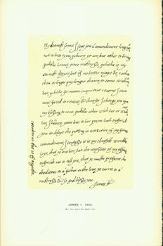 Item #15-6651 James I, 1623; facsimile of manuscript. From Universal Classic Manuscripts:...