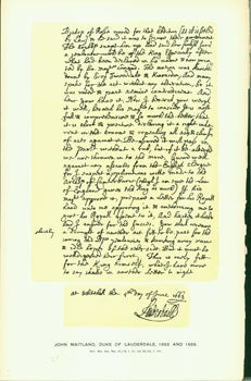 Item #15-6666 John Maitland, Duke of Lauderdale, 1663 & 1669; facsimile of manuscript. From...