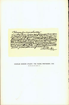 Item #15-6689 Charles Edward Stuart, The Young Pretender, 1784; facsimile of manuscript. From...