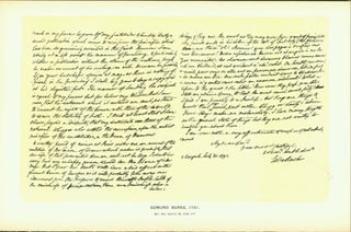 Item #15-6691 Edmund Burke, 1791; facsimile of manuscript. From Universal Classic Manuscripts:...