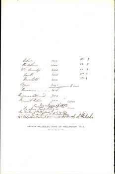 Item #15-6696 Arthur Wellesley, Duke of Wellington, Enumeration of the Cavalry Under His Command...