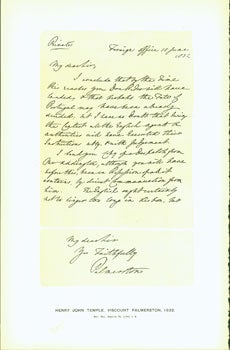 Item #15-6698 Henry John Temple, Viscount Palmerston, 1832; facsimile of manuscript. From...