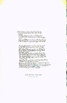 Item #15-6716 John Milton, 1646-1652; facsimile of manuscript. From Universal Classic...