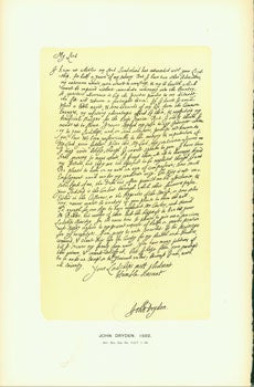 Item #15-6722 John Dryden, 1682; facsimile of manuscript. From Universal Classic Manuscripts:...