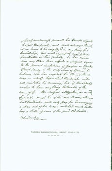 Item #15-6737 Thomas Gainsborough, about 1760-1770; facsimile of manuscript. From Universal...