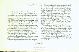 Item #15-6742 Horace Walpole, 1776; facsimile of manuscript. From Universal Classic Manuscripts:...