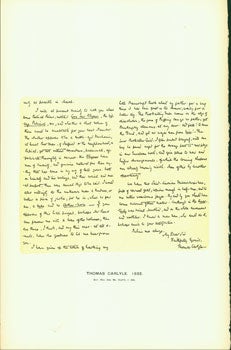 Item #15-6756 Thomas Carlyle, 1832; facsimile of manuscript. From Universal Classic Manuscripts:...