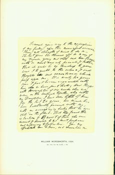 Item #15-6757 William Wordsworth, 1834; facsimile of manuscript. From Universal Classic...