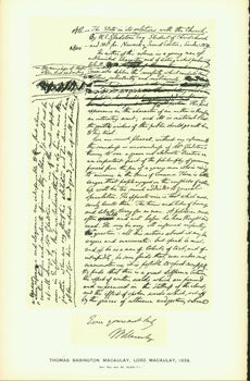 Item #15-6758 Thomas Babington Macaulay, Lord Macaulay, 1839; facsimile of manuscript. From...