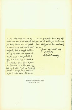 Item #15-6763 Robert Browning, 1868; facsimile of manuscript. From Universal Classic Manuscripts:...