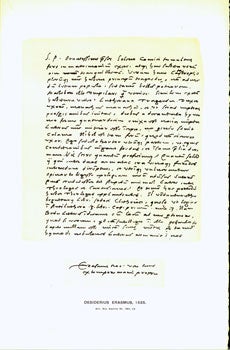 Item #15-6768 Desiderius Erasmus, 1525; facsimile of manuscript. From Universal Classic...