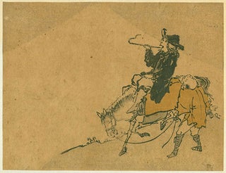 Item #15-6834 [Man Smoking On Horse]. Chinese Artist, Zhōng guó yì shù...