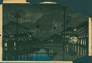 Item #15-6848 [Night Scene By The River]. 20th Century Japanese Artist.