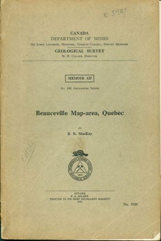 Item #15-6872 Beauceville Map-area, Quebec. Geological Survey Canada Department Of Mines, B. R....
