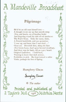 Item #15-6921 Pilgrimage. Humphrey Clucas