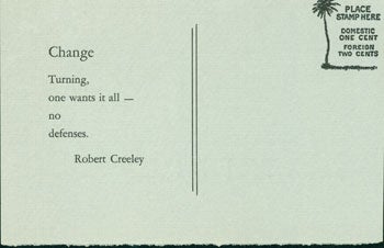 Item #15-6952 Change. Robert Creeley.