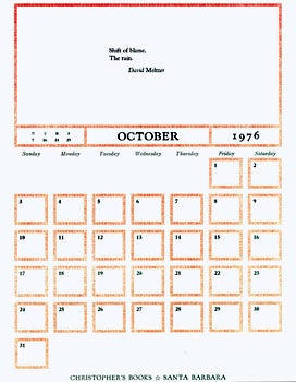 Item #15-6958 The Famous Authors Calendar. Christopher's Books, Calif Santa Barbara