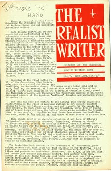 Item #15-6961 The Realist Writer, No. 7, Sept.-Oct. 1953. Melbourne Realist Writers Group, Eric...