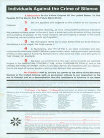 Item #15-7029 A Declaration To Our Fellow Citizens of the United States, To The Peoples Of The...