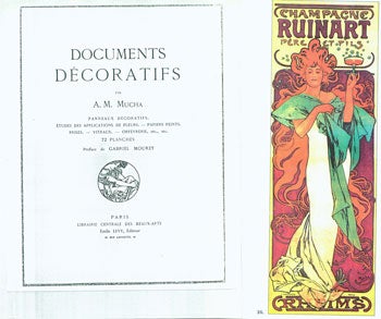 Pasquale Iannetti Art Galleries, Inc.; Alfons Maria Mucha - Color Photographs (18) & Black and White Photographs (14) & One Negative of Mucha Designs. Photocopy of Documents Decoratifs, Par A.M. Mucha