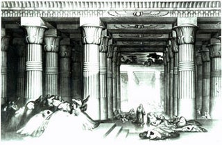 Item #15-7075 Photographs (black & white) of Egyptian Temple painting. Inc Pasquale Iannetti Art...